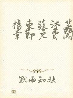 杨东苏沐芸最新章节免费阅读小说