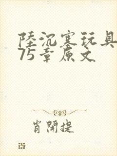 陆沉塞玩具高速75章原文封面