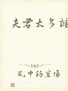 夫君太多谁的错封面