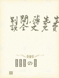 别闹,薄先生小说全文免费阅读