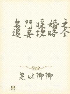 名门暖婚之权爷追妻攻略全文免费阅读