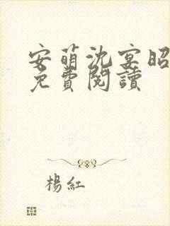 安萌沈宴昭小说免费阅读