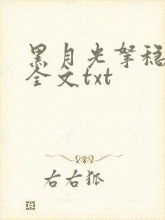 黑月光拿稳小说全文txt封面