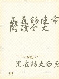 正义的使命免费阅读全文封面