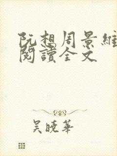 阮想周景维免费阅读全文