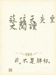 苏信天炎皇主全文阅读封面