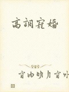 高调宠婚封面