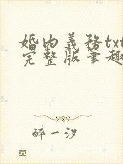 婚内义务txt完整版笔趣阁