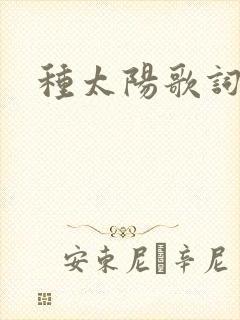种太阳歌词