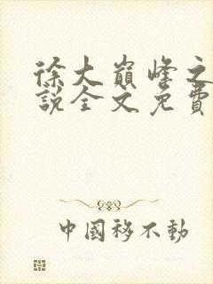 徐大巅峰之路小说全文免费阅读
