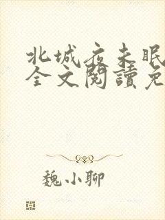 北城夜未眠小说全文阅读免费
