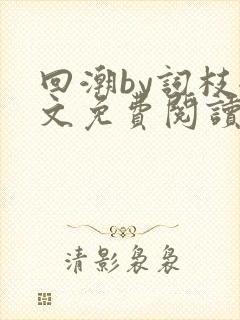 回潮by词枝全文免费阅读笔趣阁