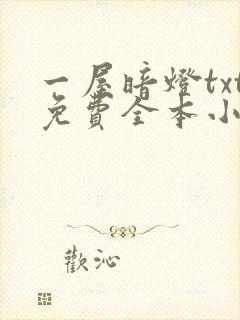 一屋暗灯txt免费全本小说电子书