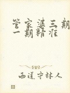管家婆三期必开一期精准