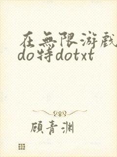 在无限游戏大里do特dotxt封面