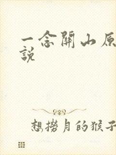 一念关山原著小说封面