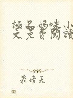 极品妈咪小说全文免费阅读