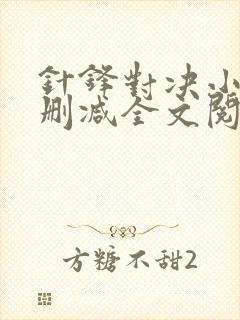 针锋对决小说未删减全文阅读