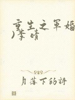 重生之军婚(h)李晴封面