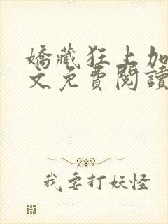 娇藏狂上加狂全文免费阅读笔趣阁