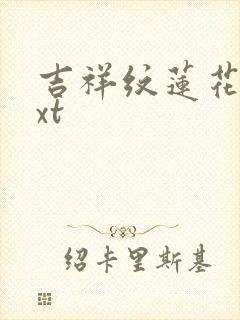 吉祥纹莲花楼txt