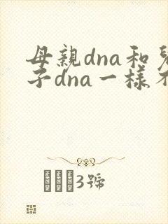 母亲dna和儿子dna一样不