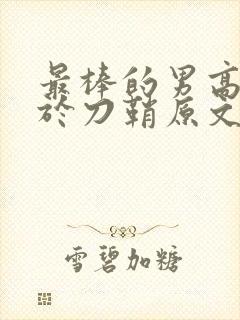 最棒的男高中生于刀鞘原文阅读