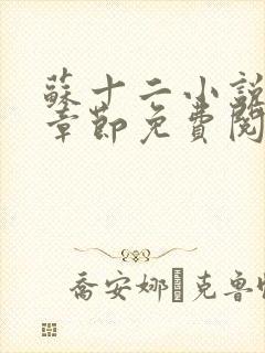 苏十二小说最新章节免费阅读
