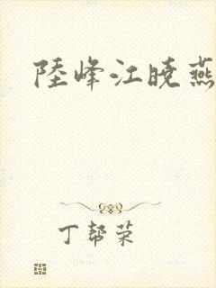 陆峰江晓燕封面
