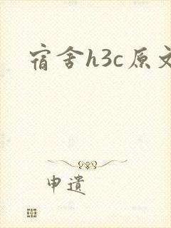 宿舍h3c原文封面