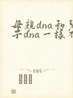 母亲dna和儿子dna一样不