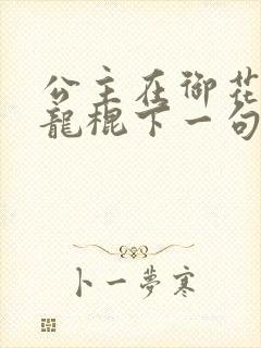 公主在御花园吃龙棍下一句封面