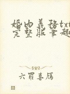 婚内义务txt完整版笔趣阁