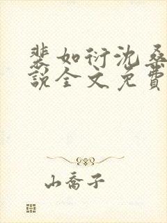 裴如衍沈桑宁小说全文免费阅读封面