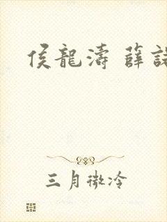 侯龙涛 薛诺封面