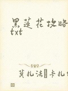 黑莲花攻略手册txt