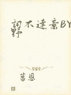 词不达意BY咩野封面