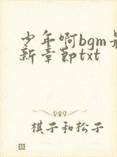 少年啊bgm最新章节txt