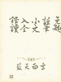 锋入小说免费阅读全文笔趣阁
