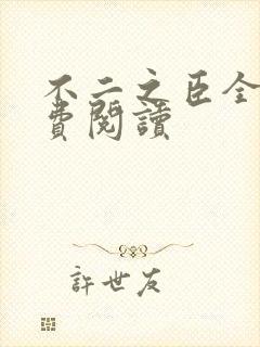 不二之臣全文免费阅读封面