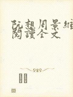 阮想周景维免费阅读全文