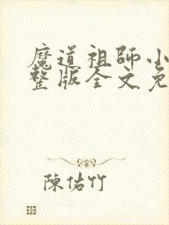 魔道祖师小说完整版全文免费阅读下载封面