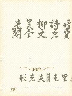 老吴柳诗晴笔趣阁全文免费阅读
