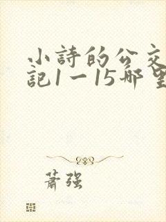 小诗的公交车日记1一15哪里能看