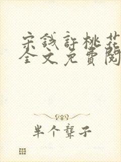 宋钱许桃花小说全文免费阅读