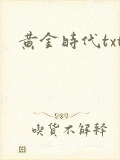 黄金时代txt封面