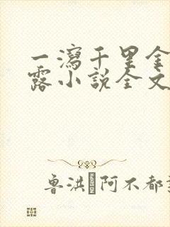 一泻千里金银花露小说全文免费阅读