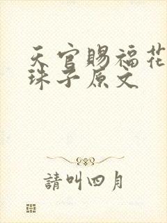 天官赐福花怜塞珠子原文
