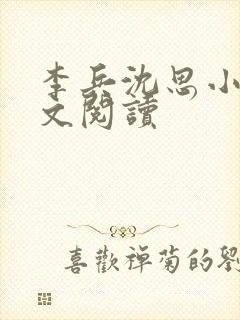 李兵沈思小说全文阅读