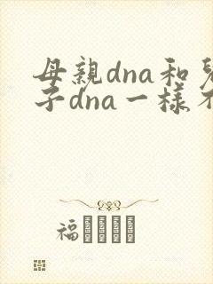 母亲dna和儿子dna一样不